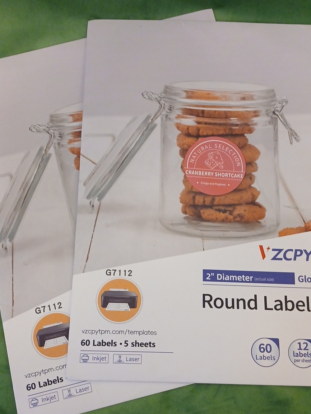 2" Diameter Glossy White Round Labels (60), Two pkgs.